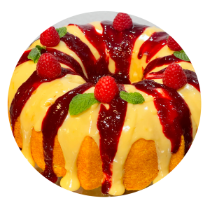 Lemon raspberry bundt cake